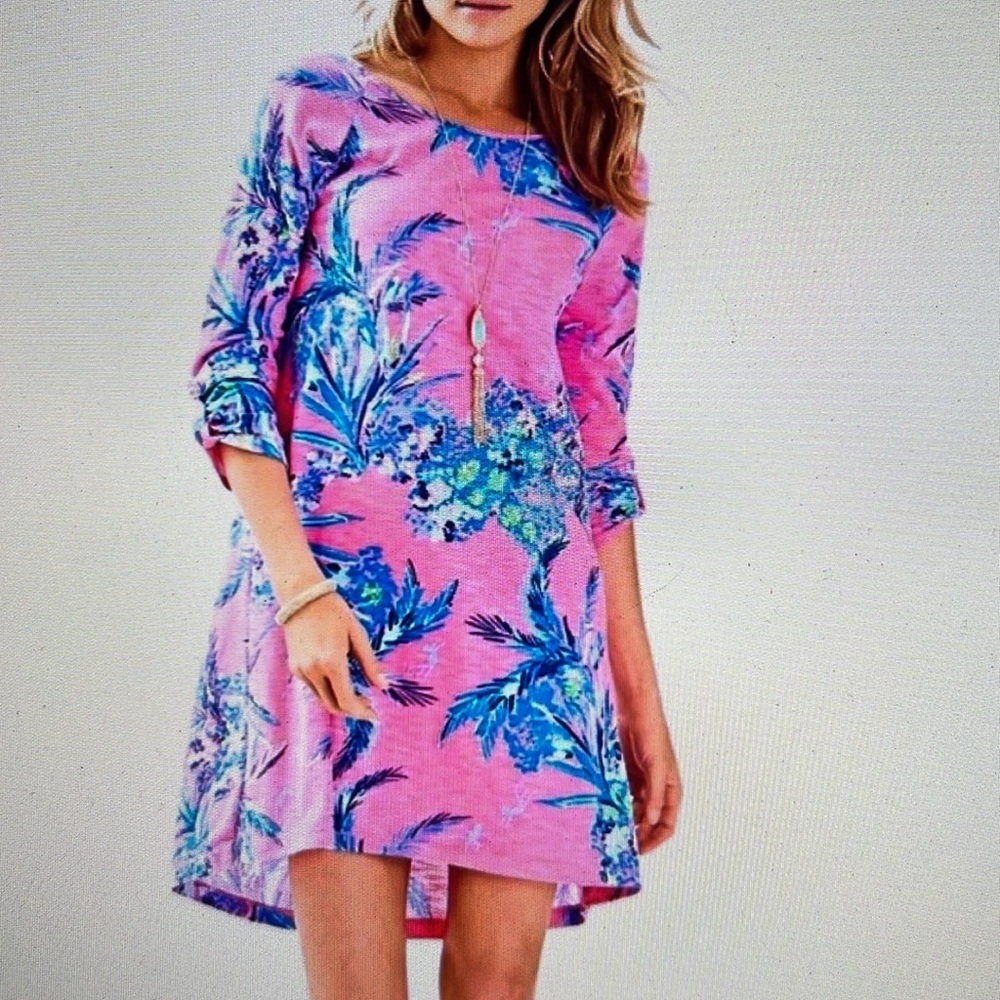 Lilly Pulitzer Surfcrest Swing Dress in Tiki Pink, Out on a Limb Women’s Size S
